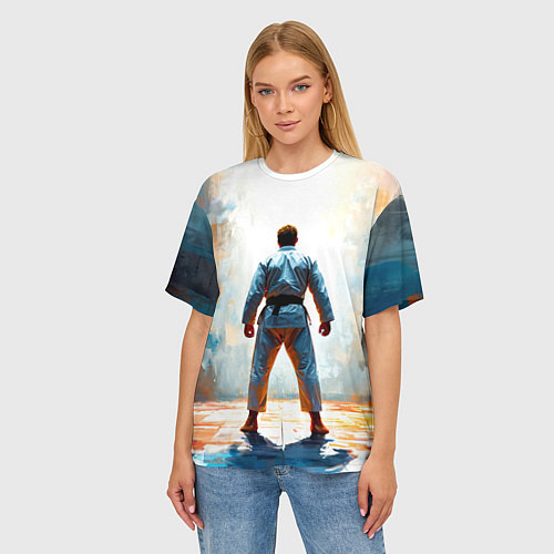 Женская футболка оверсайз Дзюдоист / 3D-принт – фото 3