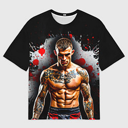 Футболка оверсайз женская Дастин Порье на черном, цвет: 3D-принт