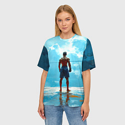 Футболка оверсайз женская Кикбоксер в синем, цвет: 3D-принт — фото 2