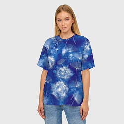 Футболка оверсайз женская Летающие одуванчики - акварельный фон, цвет: 3D-принт — фото 2