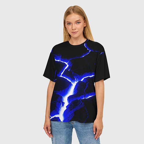 Женская футболка оверсайз The rift / 3D-принт – фото 3