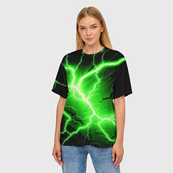Футболка оверсайз женская Color green black, цвет: 3D-принт — фото 2