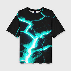 Футболка оверсайз женская Color light blue black, цвет: 3D-принт