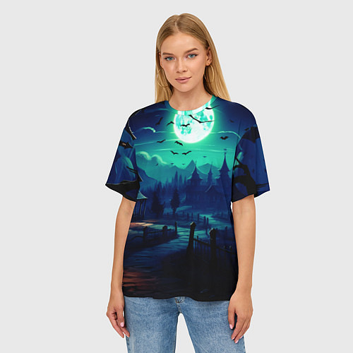 Женская футболка оверсайз Day of the Dead - Хэллоуин / 3D-принт – фото 3