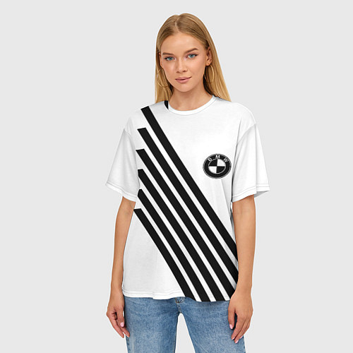 Женская футболка оверсайз BMW geometry / 3D-принт – фото 3