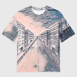 Футболка оверсайз женская Сумрачный город, цвет: 3D-принт