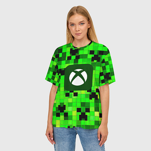 Женская футболка оверсайз Minecraft xbox / 3D-принт – фото 3