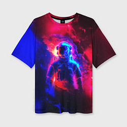 Футболка оверсайз женская Космонавт в пламени, цвет: 3D-принт