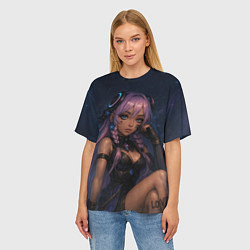 Футболка оверсайз женская Ситлали со звездами - Genshin Impact, цвет: 3D-принт — фото 2