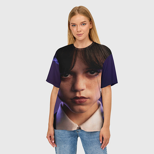 Женская футболка оверсайз Wednesday - Ortega / 3D-принт – фото 3