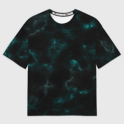 Футболка оверсайз женская Color black turquoise, цвет: 3D-принт
