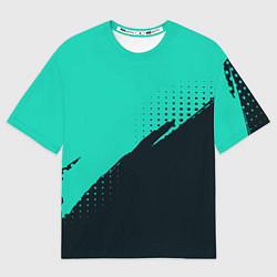 Футболка оверсайз женская Color black light blue, цвет: 3D-принт