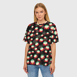 Футболка оверсайз женская Эрик Картман паттерн, цвет: 3D-принт — фото 2