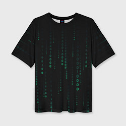 Футболка оверсайз женская Color black turquoise, цвет: 3D-принт