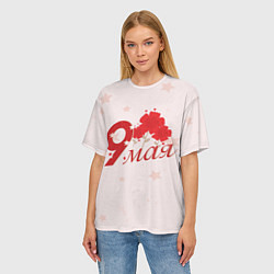 Футболка оверсайз женская 9 мая со звездами, цвет: 3D-принт — фото 2