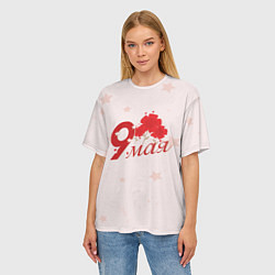 Футболка оверсайз женская 9 мая гвоздики, цвет: 3D-принт — фото 2