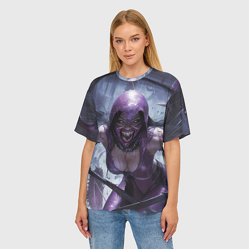 Женская футболка оверсайз Милина без маски / 3D-принт – фото 3