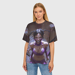 Футболка оверсайз женская Сумасшедшая Милина, цвет: 3D-принт — фото 2