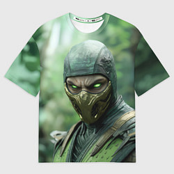 Женская футболка оверсайз Рептилия в классической маске