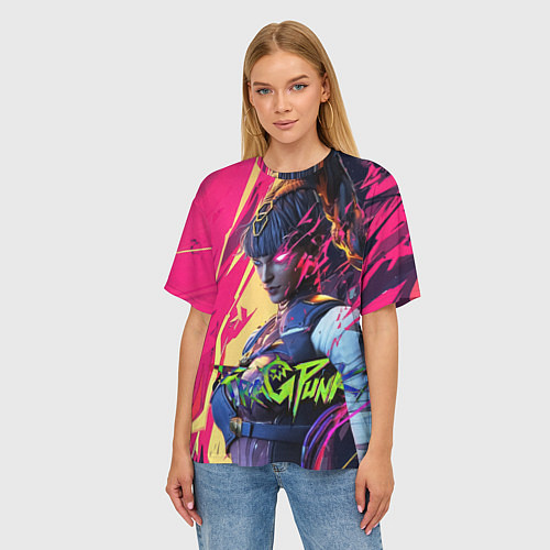 Женская футболка оверсайз Fragpunk serket / 3D-принт – фото 3