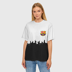 Футболка оверсайз женская Barcelona черный огонь, цвет: 3D-принт — фото 2