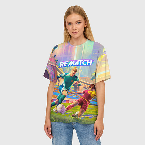 Женская футболка оверсайз Rematch pro edition / 3D-принт – фото 3
