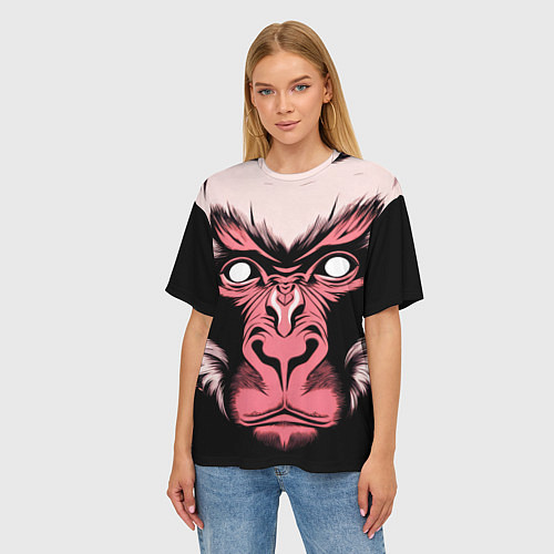 Женская футболка оверсайз Monkey wisdom / 3D-принт – фото 3