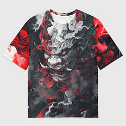 Футболка оверсайз женская Японский дракон в дыму, цвет: 3D-принт