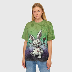 Футболка оверсайз женская Безумный кролик хулиган, цвет: 3D-принт — фото 2
