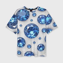 Футболка оверсайз женская Россыпь сапфиров, цвет: 3D-принт