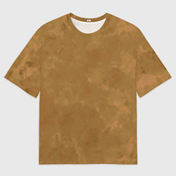 Футболка оверсайз женская Светлый оливково-коричневый однотонный текстурный, цвет: 3D-принт