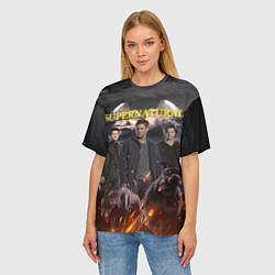Футболка оверсайз женская Supernatural - true hunters, цвет: 3D-принт — фото 2