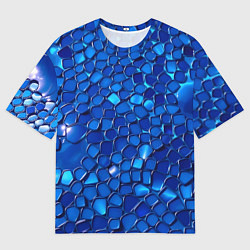 Футболка оверсайз женская Блестящие синие отражения, цвет: 3D-принт