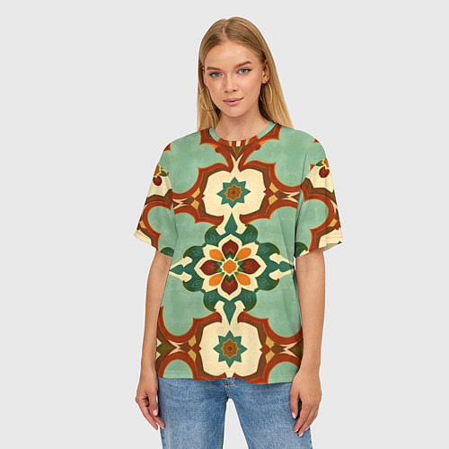 Женская футболка оверсайз Персидские узоры / 3D-принт – фото 3