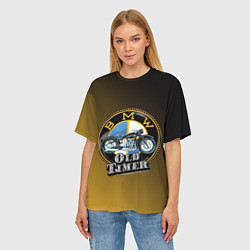Футболка оверсайз женская Ретро мотоцикл BMW, цвет: 3D-принт — фото 2