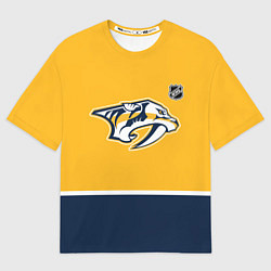 Футболка оверсайз женская Нэшвилл Предаторз хоккей, цвет: 3D-принт