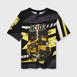 Футболка оверсайз женская ACDC в автобусе, цвет: 3D-принт