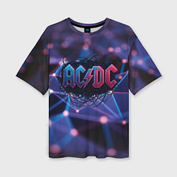 Футболка оверсайз женская ACDC лого в градиенте, цвет: 3D-принт