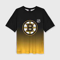 Женская футболка оверсайз Бостон Брюинз - градиент