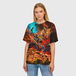 Футболка оверсайз женская Лман Русс примарх Космических Волков, цвет: 3D-принт — фото 2