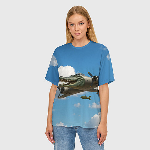 Женская футболка оверсайз Бомбардиро крокодило / 3D-принт – фото 3