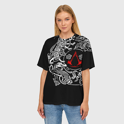 Женская футболка оверсайз Ассасин Крид Раграрек / 3D-принт – фото 3