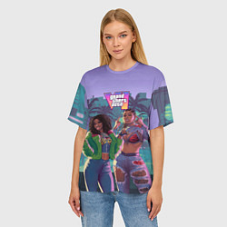 Футболка оверсайз женская Риал даймз из Gta 6, цвет: 3D-принт — фото 2
