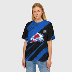 Футболка оверсайз женская Колорадо Эвеланш - синий и черный, цвет: 3D-принт — фото 2