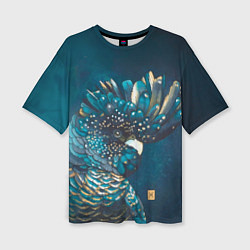 Женская футболка оверсайз Попугай акварельный - big picture