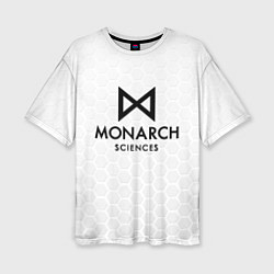 Футболка оверсайз женская Монарх - белые соты, цвет: 3D-принт