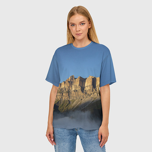 Женская футболка оверсайз Гора Метиген / 3D-принт – фото 3