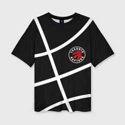 Футболка оверсайз женская Торонто Рэпторс - текстура мяча, цвет: 3D-принт