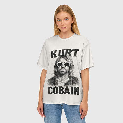 Женская футболка оверсайз Kurt Cobain - grunge-art / 3D-принт – фото 3