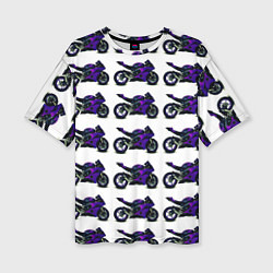 Футболка оверсайз женская Motorcycle purple gloss, цвет: 3D-принт